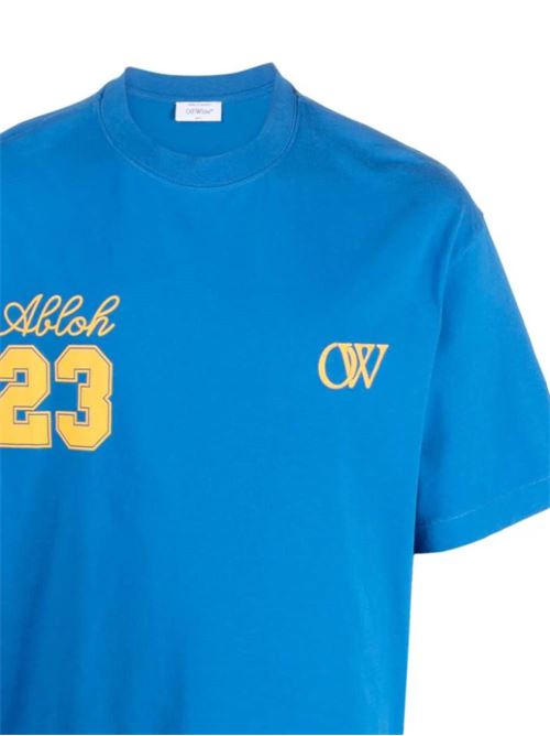 blue/yellow cotton logo print OFF WHITE | OMAA120S24JER0084622